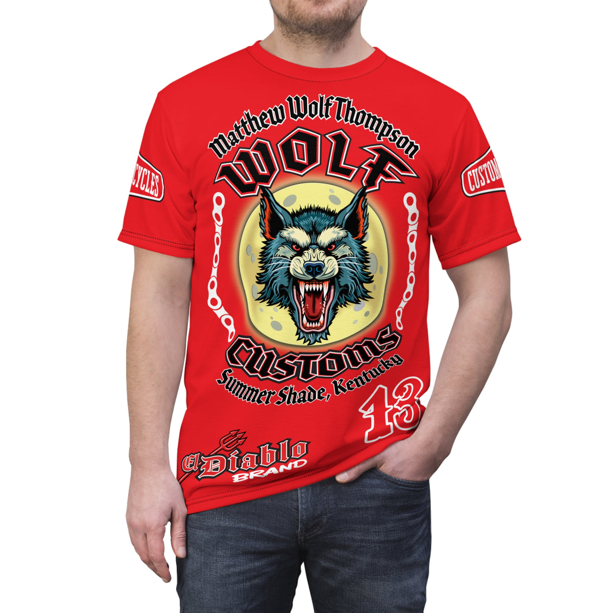 MWT Wolf Custom Motorcycles Super Tee — Viciously Cool High Performance Motorcycle Riding Shirt