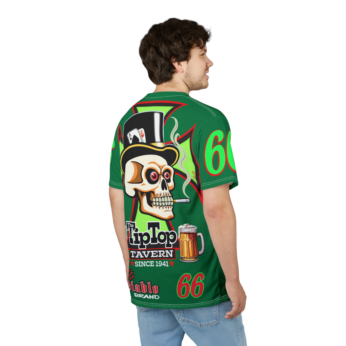 Tip Top Tavern Dive Bar Super Tee - Special Edition Mean Green + XL Graphics - America's Best Dive Bar - Bikes Beers Babes & Bros. - Biker Bar Tee