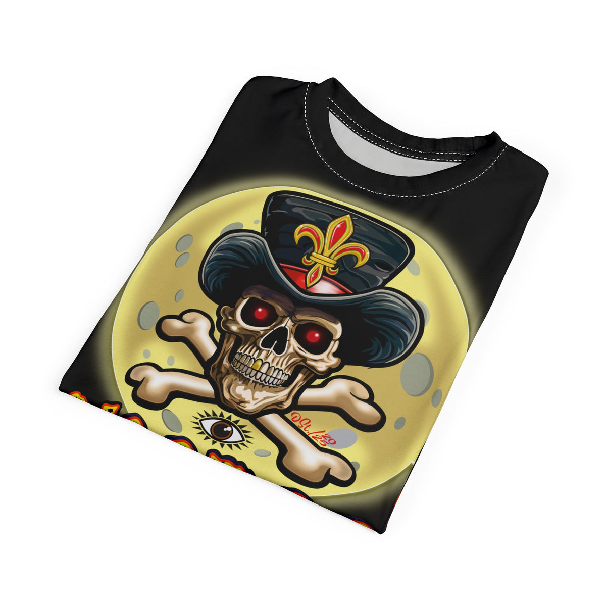 Voodoo Custom Motorcycles Black HiViz Tee, Edgy Graphic Shirt, Motorcycle Apparel, Skull T-Shirt, Perfect for Bikers