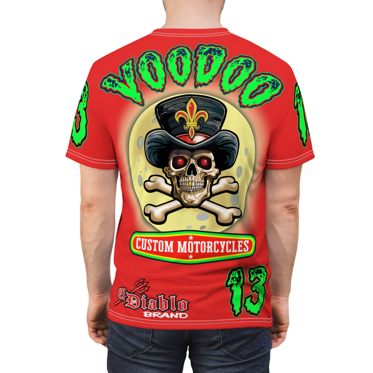 Voodoo Motorcycles HiViz Badass Super Tee, Unique Graphic Tee, Custom HiViZ Apparel