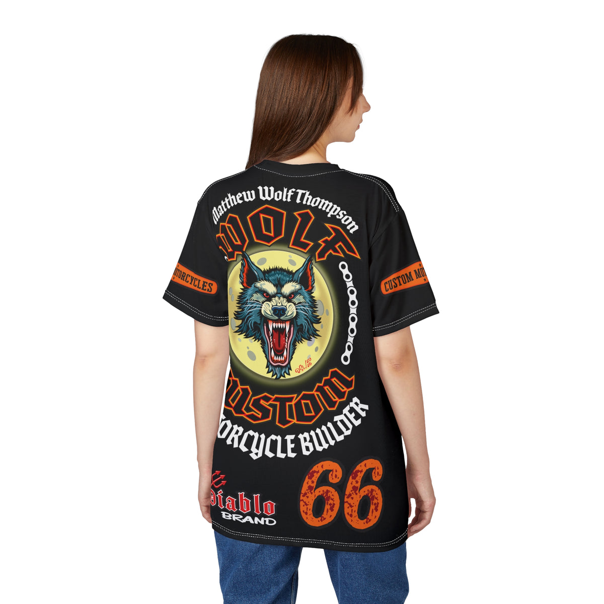 MWT Wolf Custom Motorcycles Super Tee — Viciously Cool High Performance Motorcycle Riding Shirt