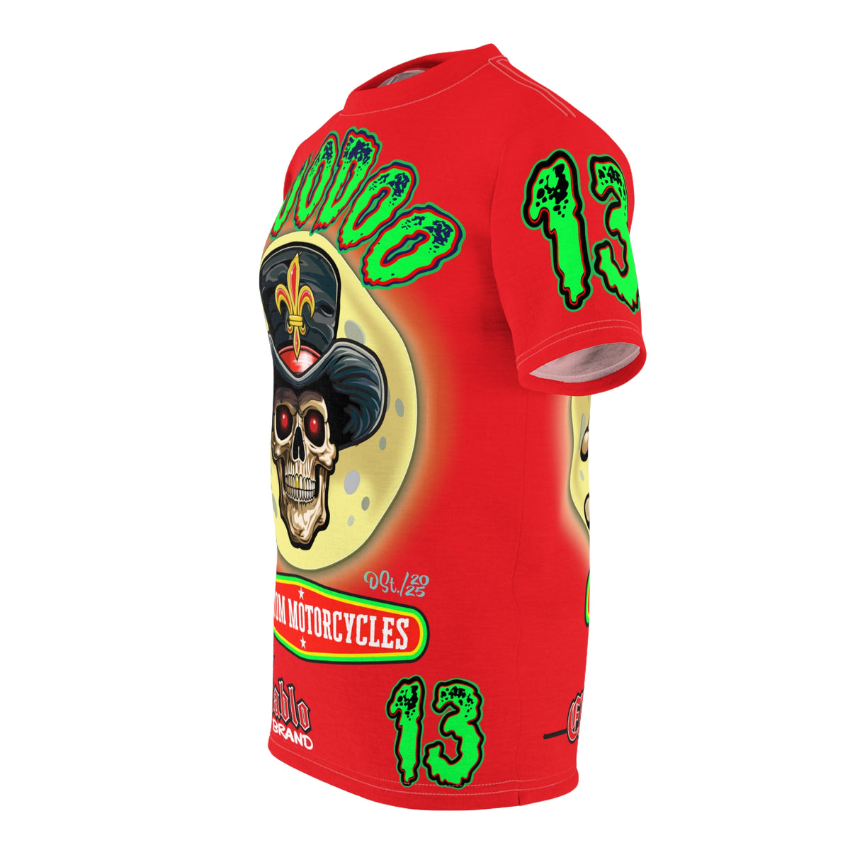 Voodoo Custom Motorcycles HiViz Super Tee, Unique XL Graphics, Custom HiViz Apparel