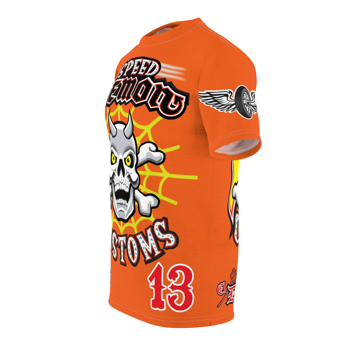 Speed Demon Customs Spectacular HiViz Super Tee - Devilishly Demented Bold Biker Design