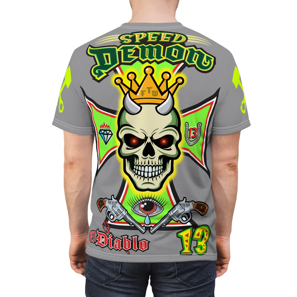 Speed Demon Hellfire HiViz Super Tee - THE Perfect Motorcycle Riding Tee - High Comfort & Perfect Fit Super Tee