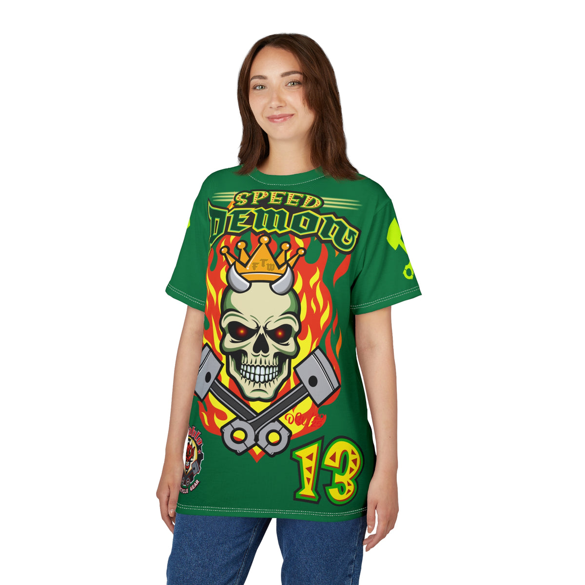Speed Demon Hellfire HiViz Super Tee - THE Perfect Motorcycle Riding Tee - High Comfort & Perfect Fit Super Tee