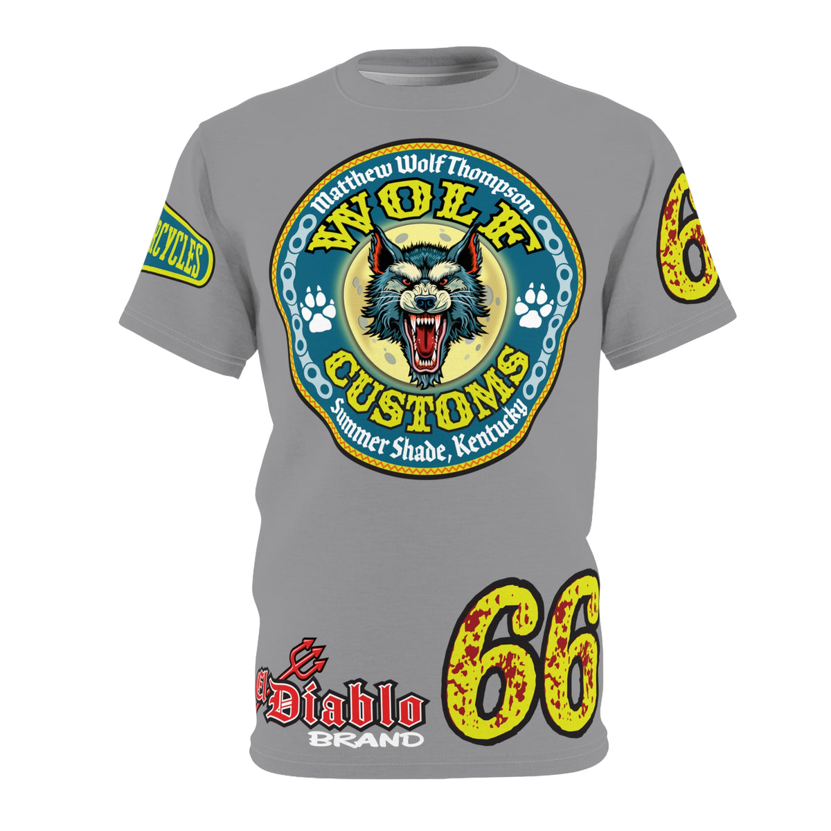MWT Wolf Customs '66 Graphic Super  Tee — Retro Motorcycle Club Shirt The Best Biker Riding Tee EVER !!!