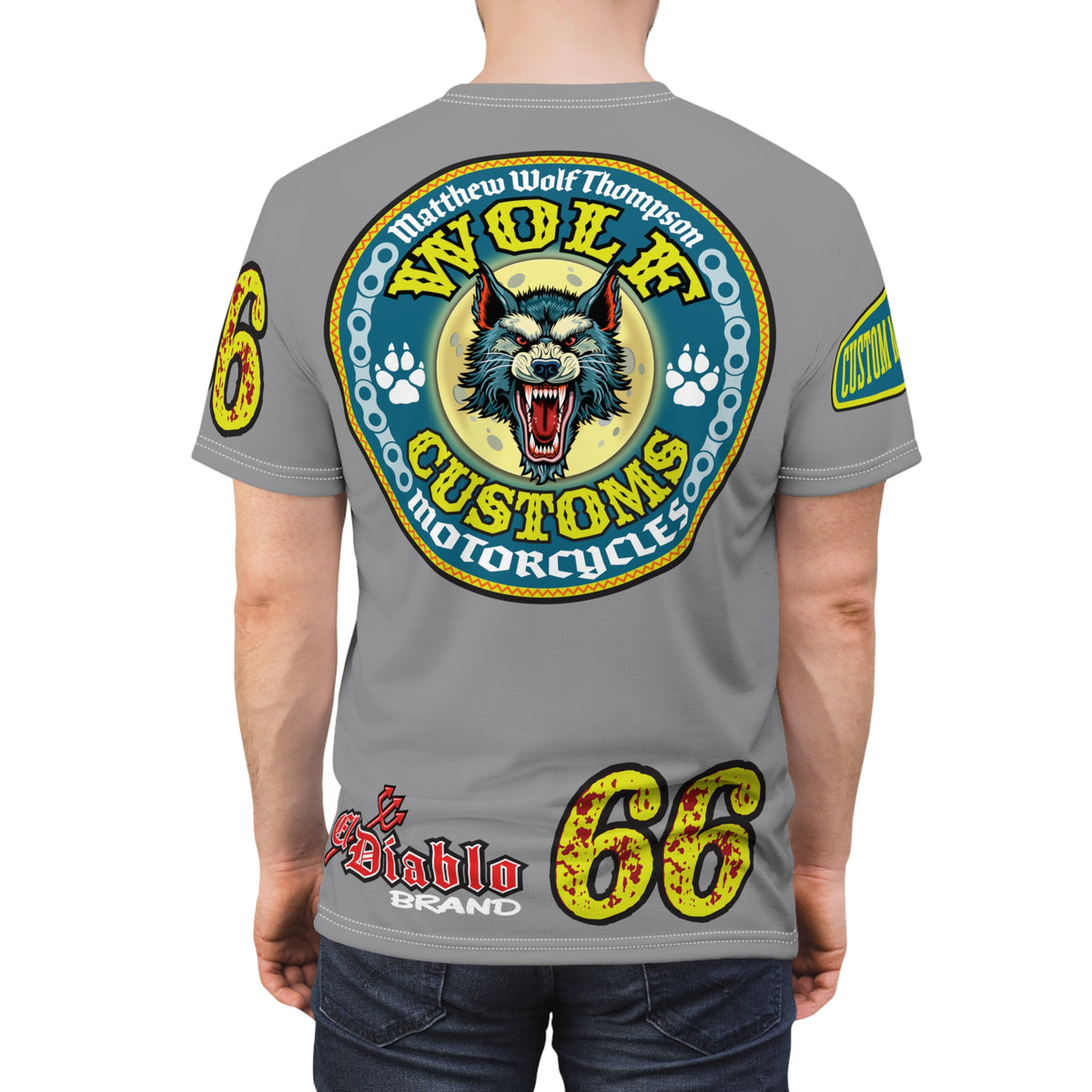 MWT Wolf Customs '66 Graphic Super  Tee — Retro Motorcycle Club Shirt The Best Biker Riding Tee EVER !!!