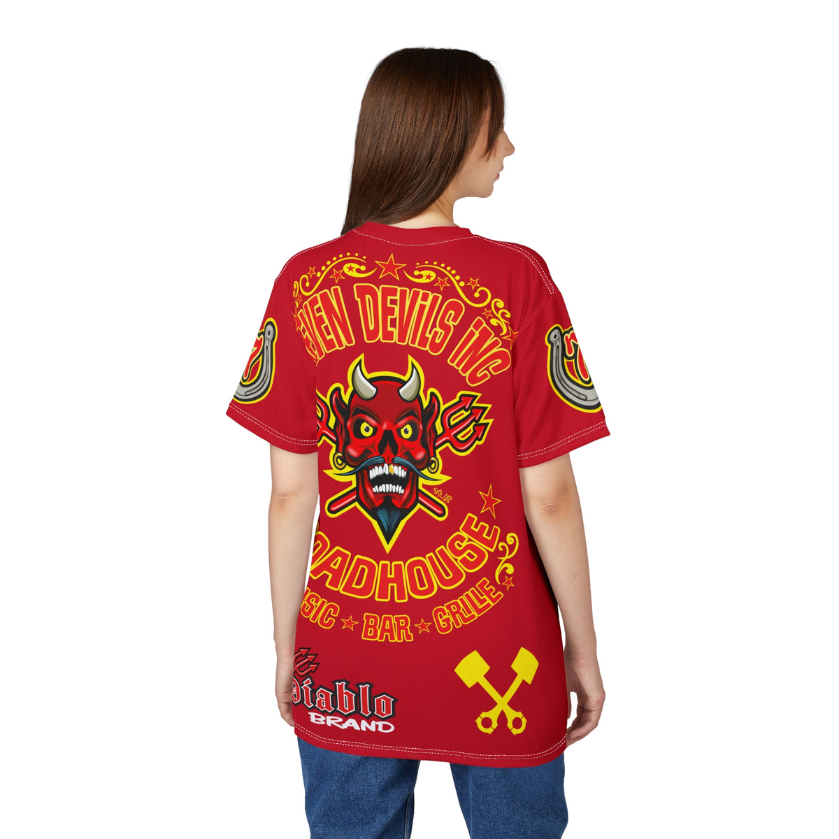 Seven Devils Inc. Roadhouse Deluxe HiViz Graphic Tee - Motorcycle Custom Riding Super Tee