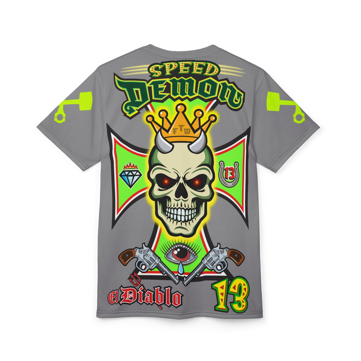 Speed Demon Hellfire HiViz Super Tee - THE Perfect Motorcycle Riding Tee - High Comfort & Perfect Fit Super Tee