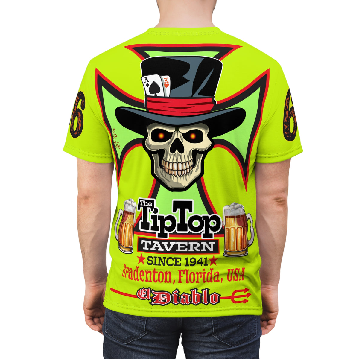 Very Special Tip Top Tavern Dive Bar HiViz Lumina Super Tee (*Limited Edition) - America's Best Dive Bar, Bikes Beers Babes & Bros. - Honouring Biker Bar Tee
