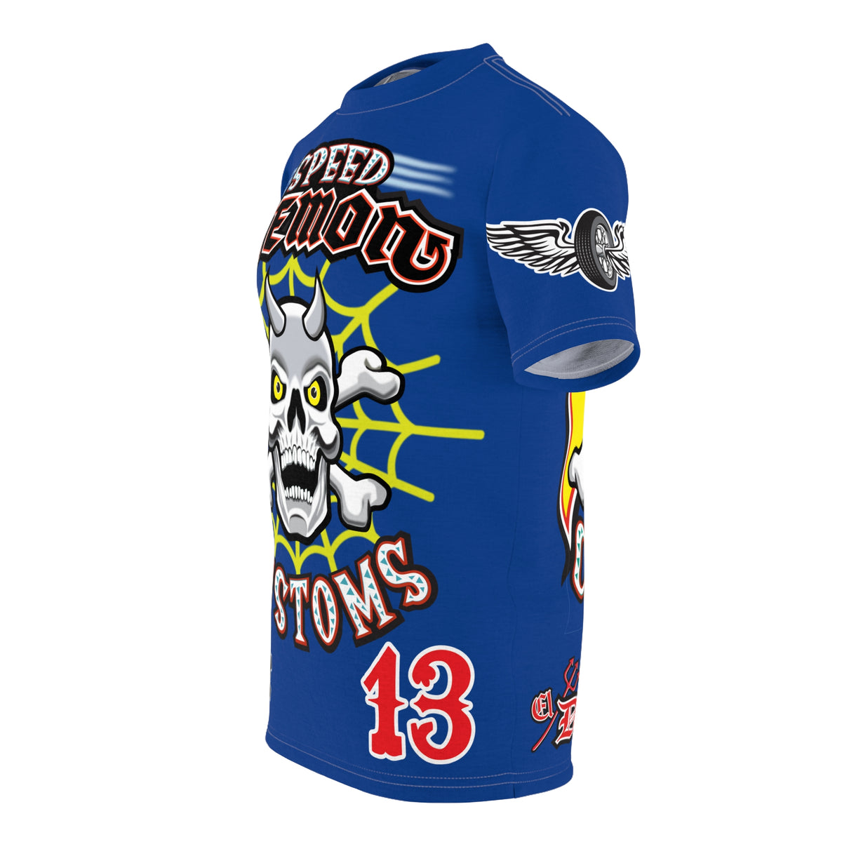 Speed Demon Customs Spectacular HiViz Super Tee - Devilishly Demented Bold Biker Design
