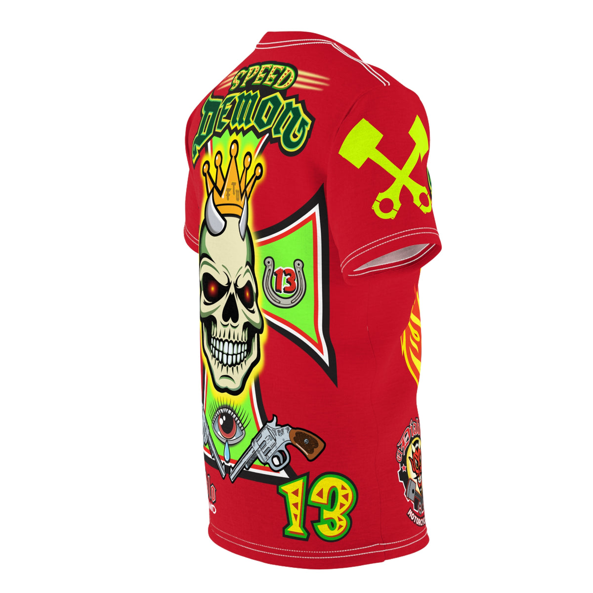 Speed Demon Hellfire HiViz Super Tee - THE Perfect Motorcycle Riding Tee - High Comfort & Perfect Fit Super Tee
