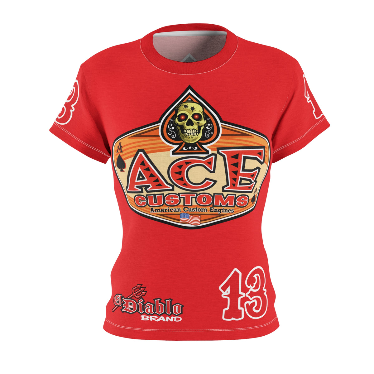 Women's Cut El Diablo Super Tee - Form fitting Ladies Motorcycle Riders Tee