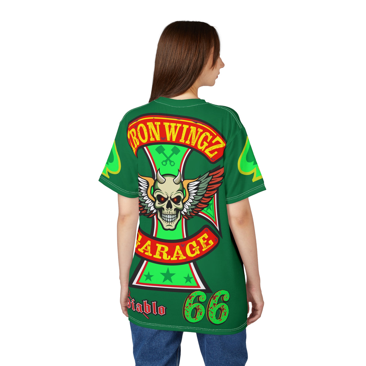 Iron Wingz Custom Motorcycle Unisex Super Tee - Bold Graphic Tee for Bikers