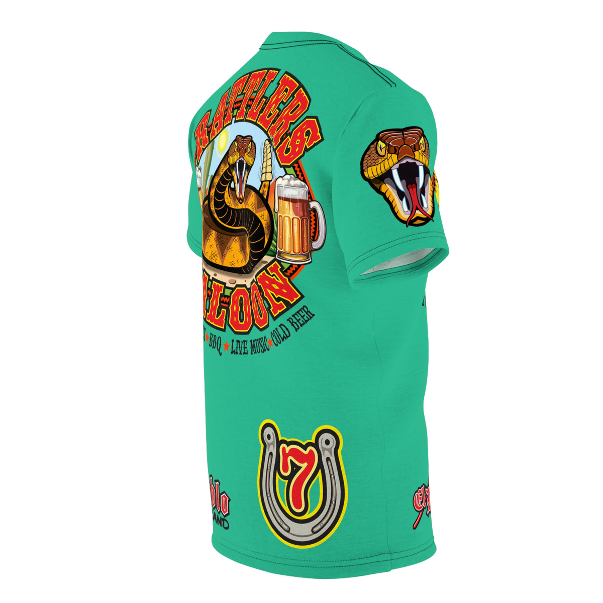 Rattlers Saloon  BADAZZ SUPER TEE — Vintage Biker 66 Graphic Shirt