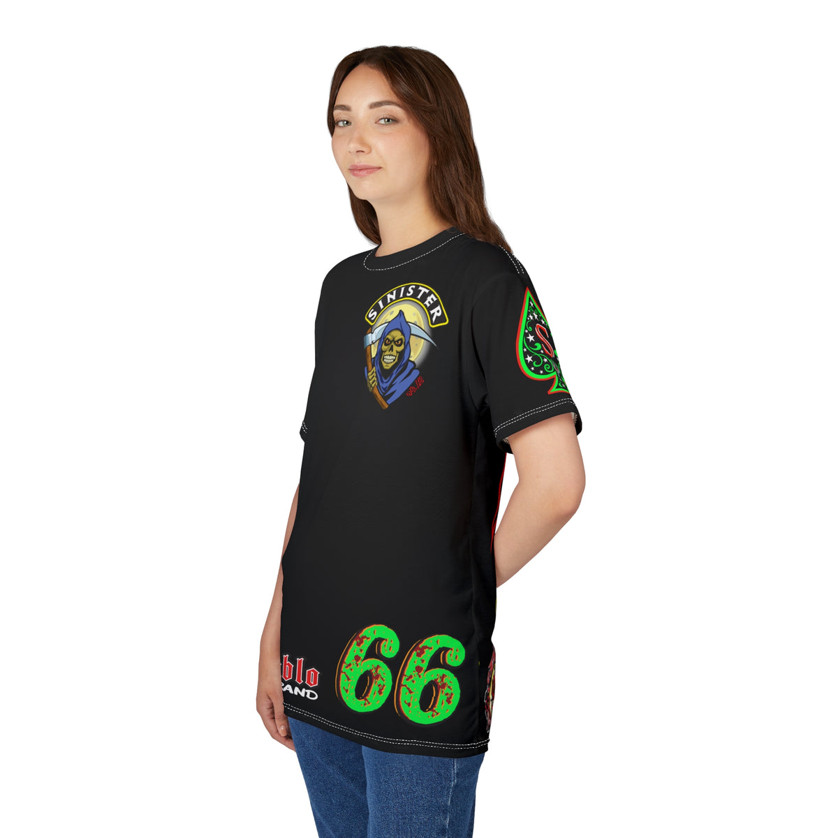 SRT Sinister Choppers Reaper Custom Super Tee - Gothic Graphic T-Shirt for Hardcore Motorcycle Riders