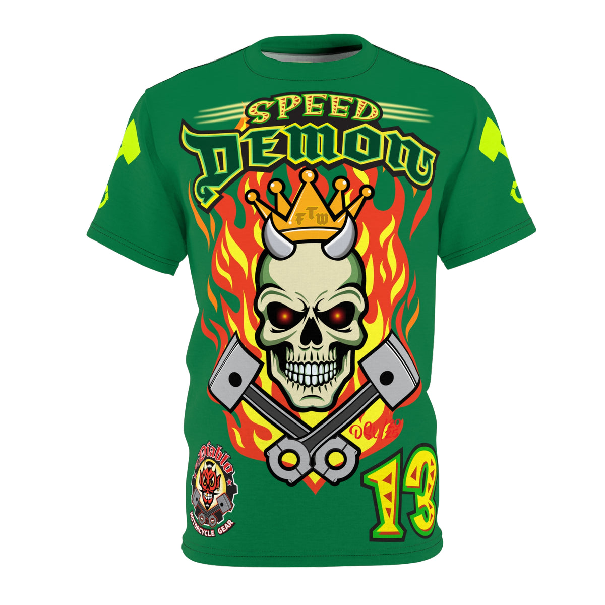 Speed Demon Hellfire HiViz Super Tee - THE Perfect Motorcycle Riding Tee - High Comfort & Perfect Fit Super Tee