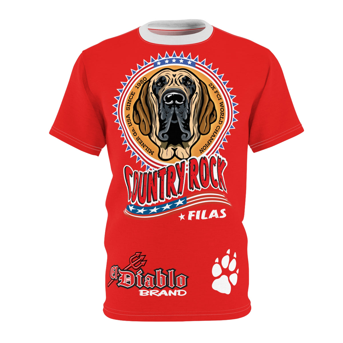 Country Rock Filas Graphic Super Tee — El Diablo Brand Paw Print T-Shirt