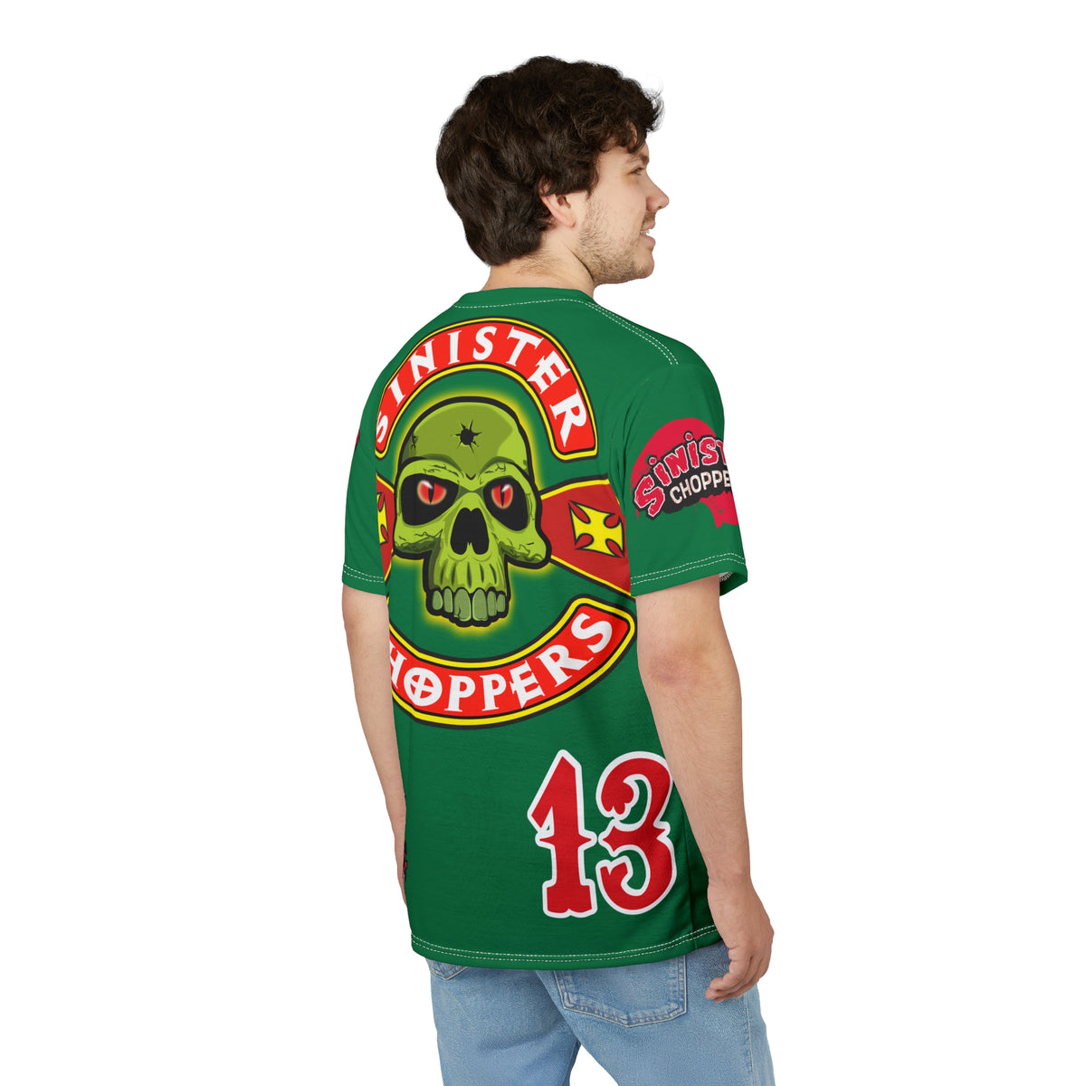 Sinister Choppers  Custom Designed Hunter Green HiViz Super Tee