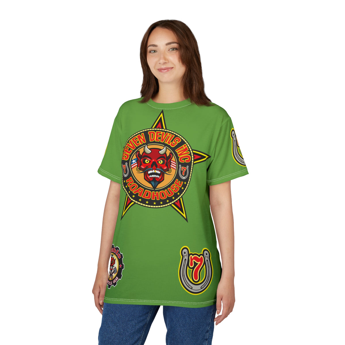 Seven Devils Inc. Roadhouse HiViz Design, Edgy Biker Shirt, Special Motorcycle Riding Gear, Seven Devils Inc.