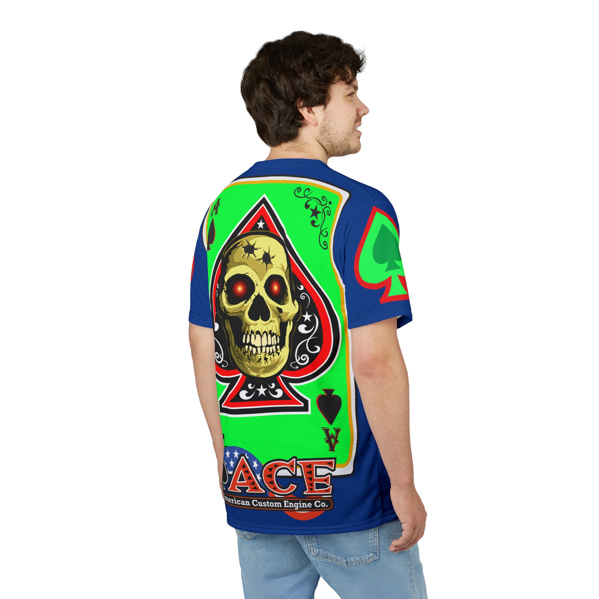 American Custom Engines ACE - Special Lumina Green  Ace of Spades Death Card High visibility Graphics