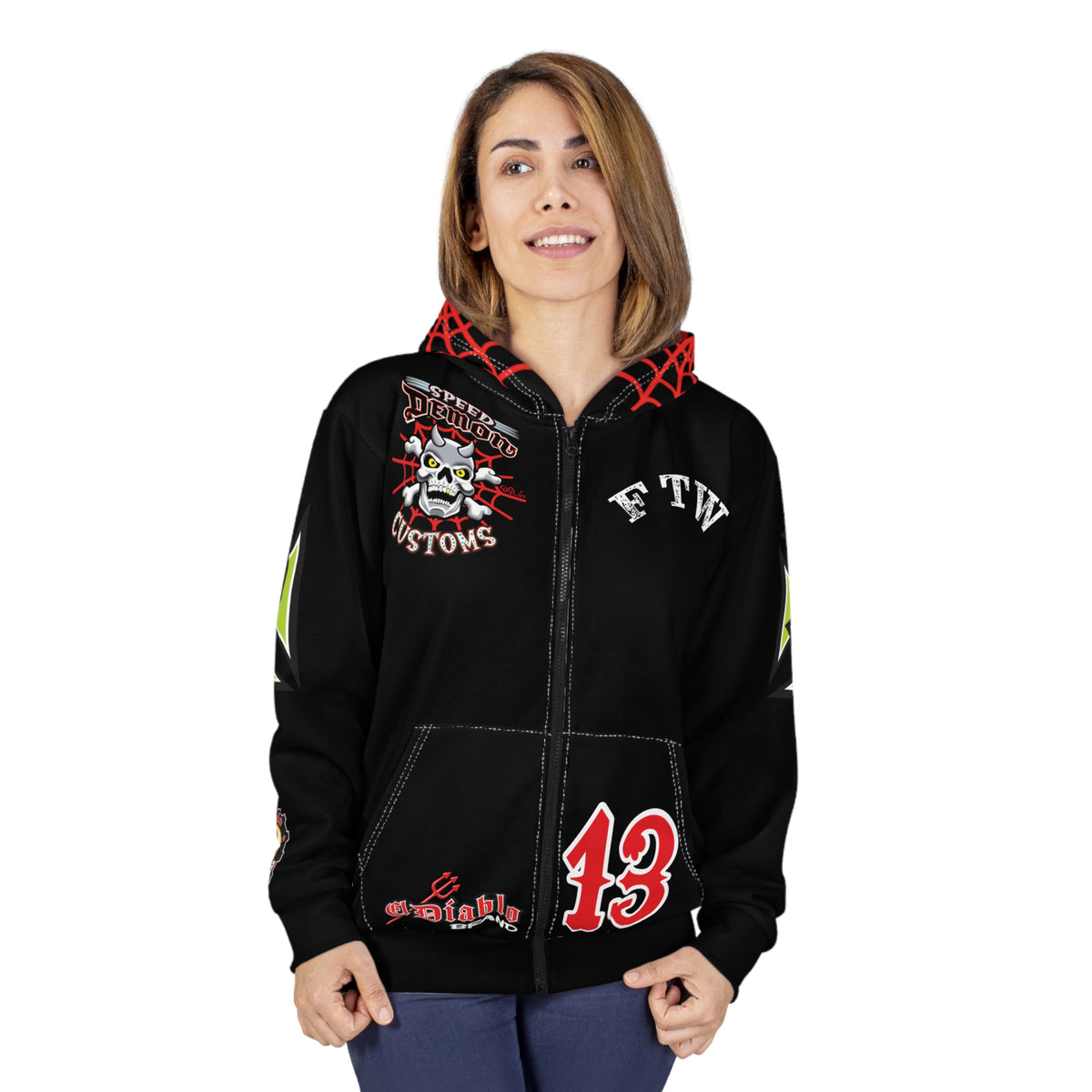 HoodZ Speed Demon Customs HiViZ Unisex Zip Hoodie