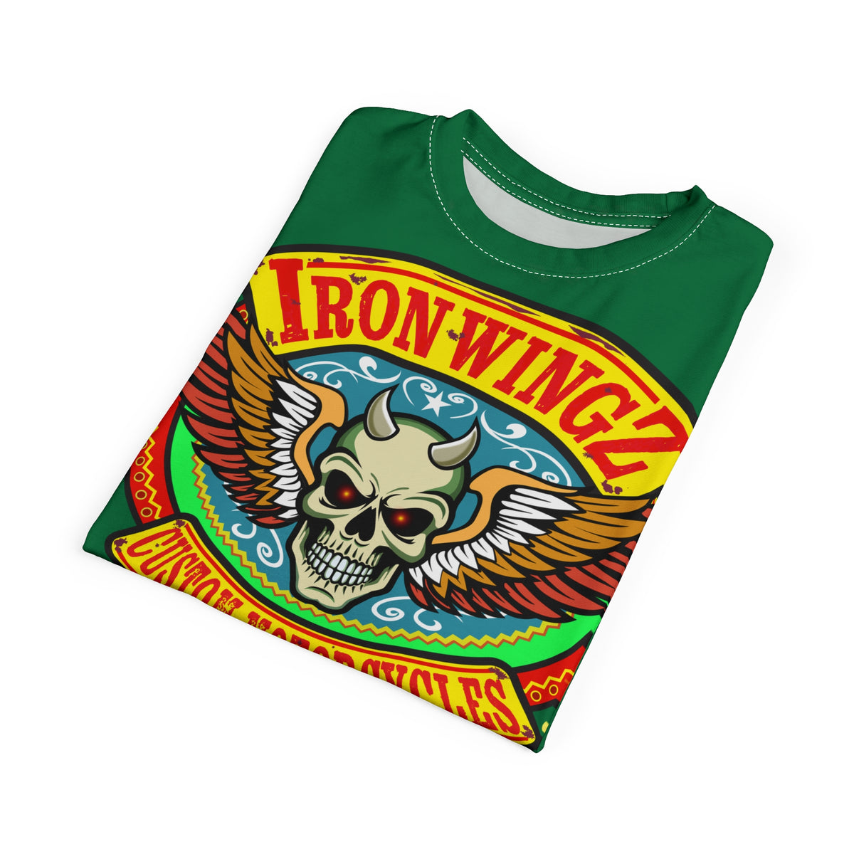 Iron WingZ Customs HIviz Graphic Super Tee, Edgy Streetwear, Customized Apparel, Gift for Bikers