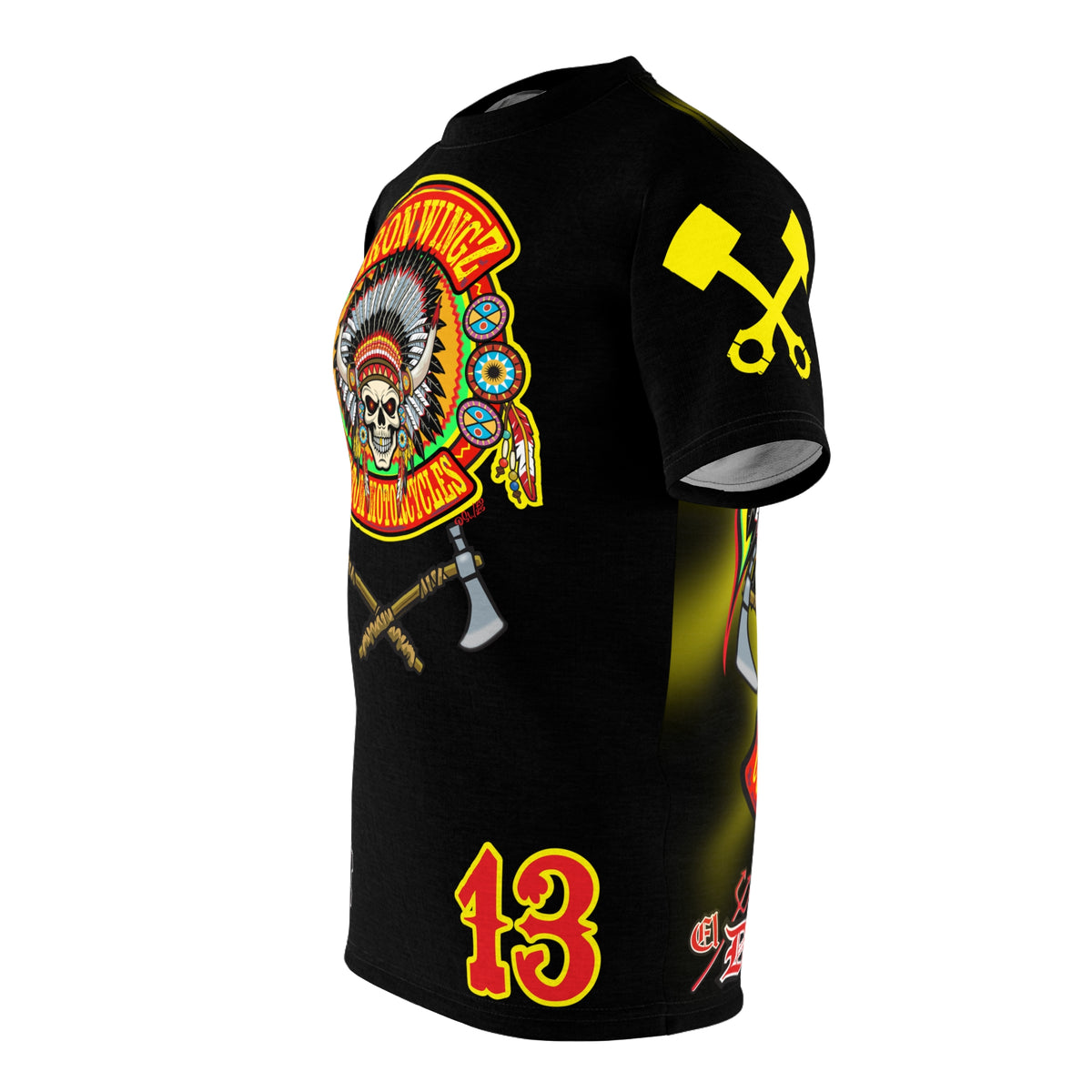 SRT Iron WingZ Customs HIviz Graphic Super Riding Tee, Edgy Streetwear, Customized Apparel, Gift for Bikers