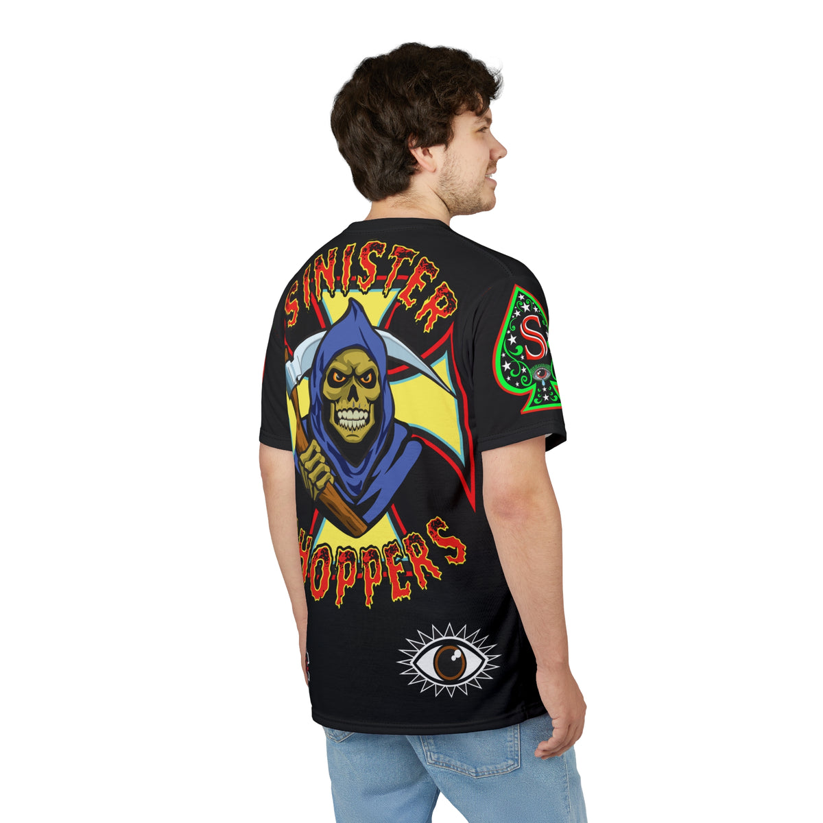 SRT Sinister Choppers Reaper Super Riding Tee - Gothic Graphic T-Shirt for Motorcycle Riders