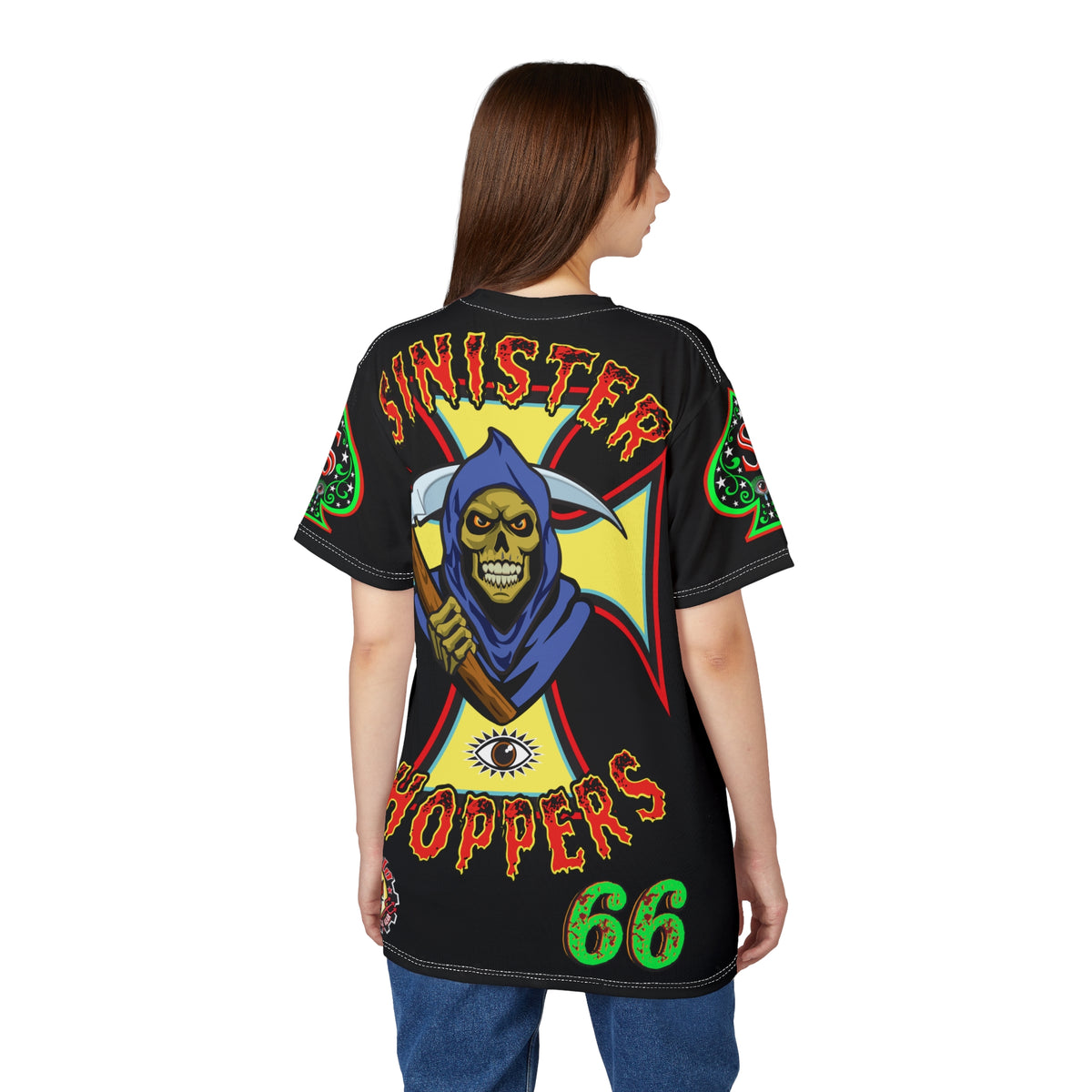 Sinister Choppers Reaper Super Tee - Gothic Graphic T-Shirt for Motorcycle Riders