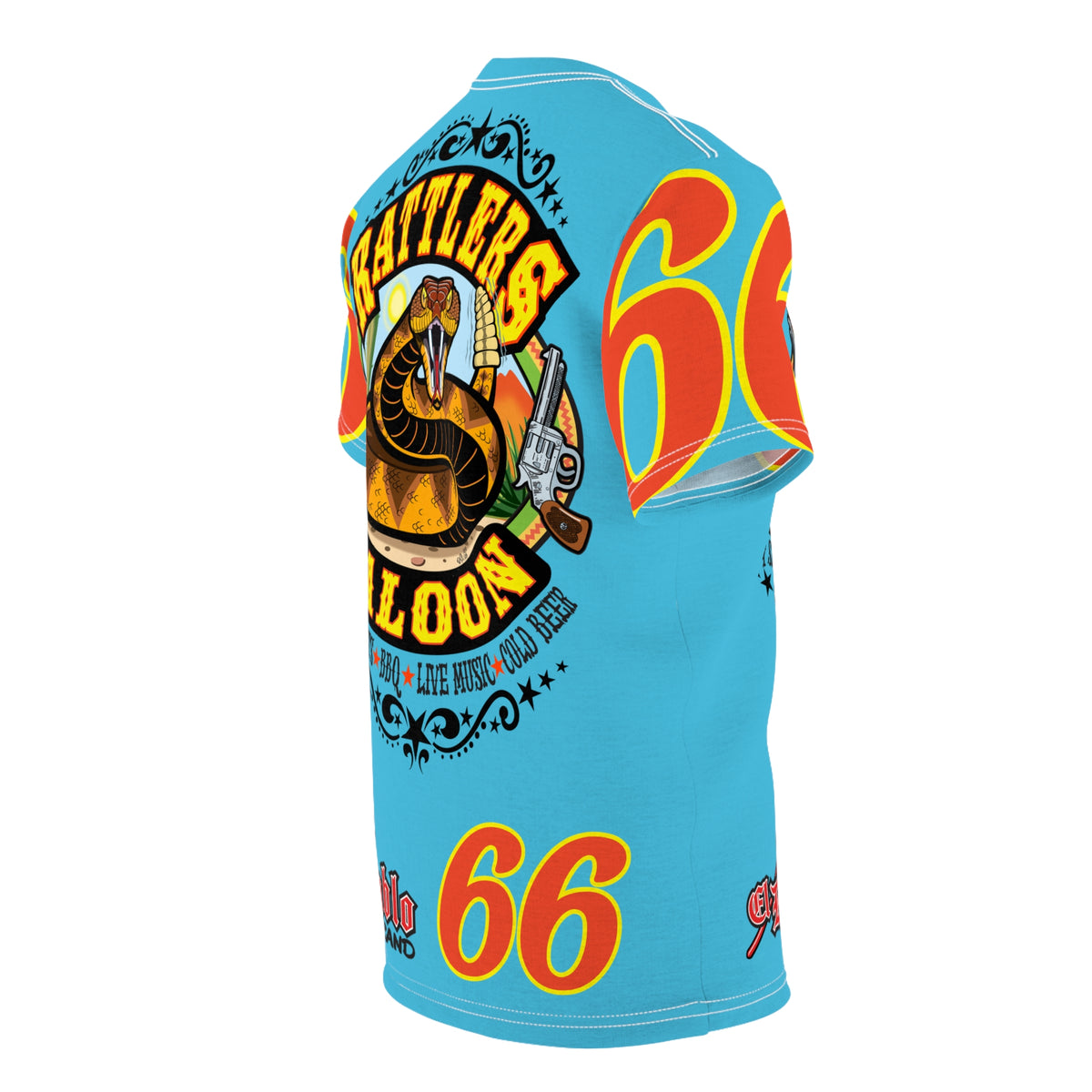 Rattlers Saloon ROUTE 66 SUPER TEE — Vintage Biker 66 Graphic Shirt