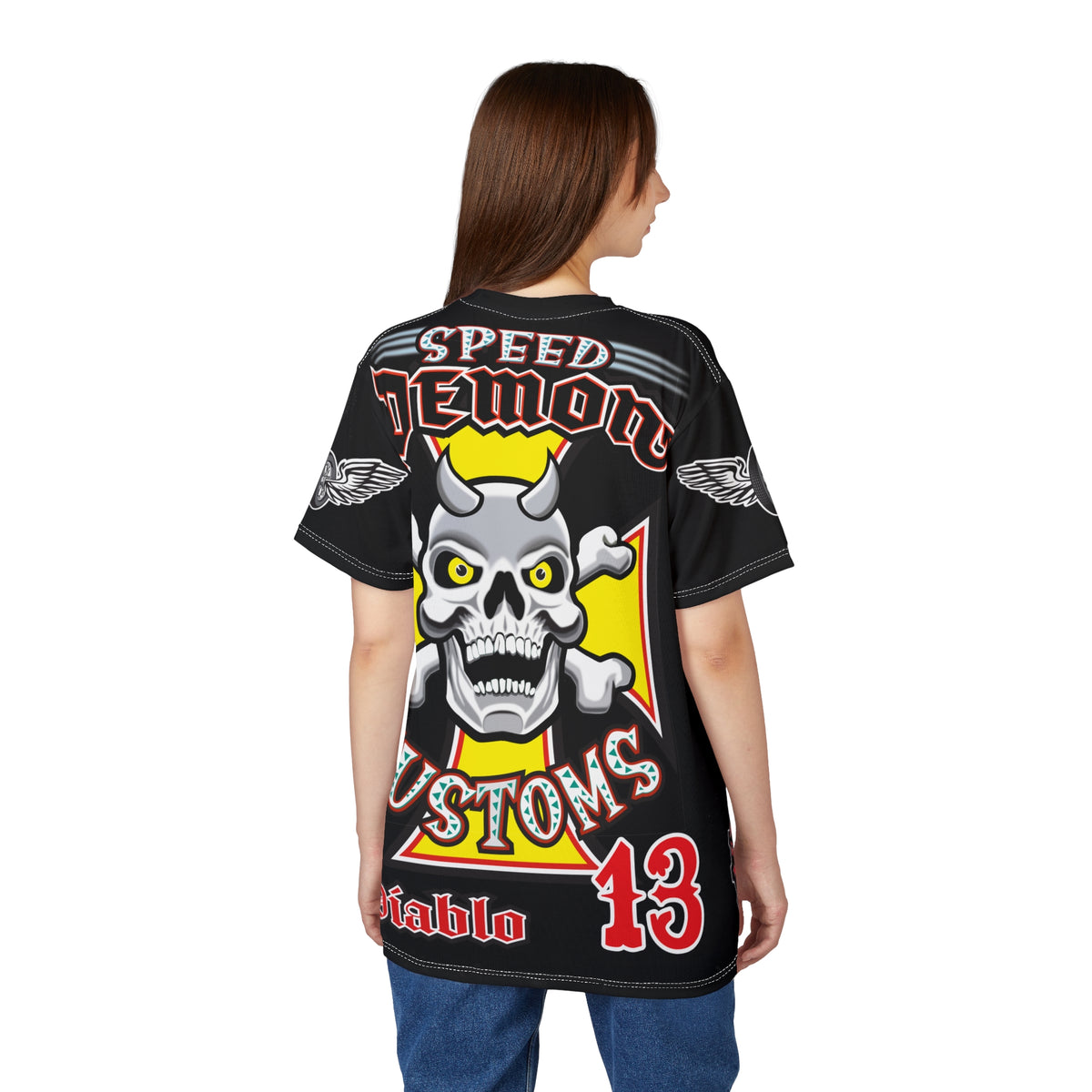 Speed Demon Customs Spectacular HiViz Super Tee - Devilishly Demented Bold Biker Design