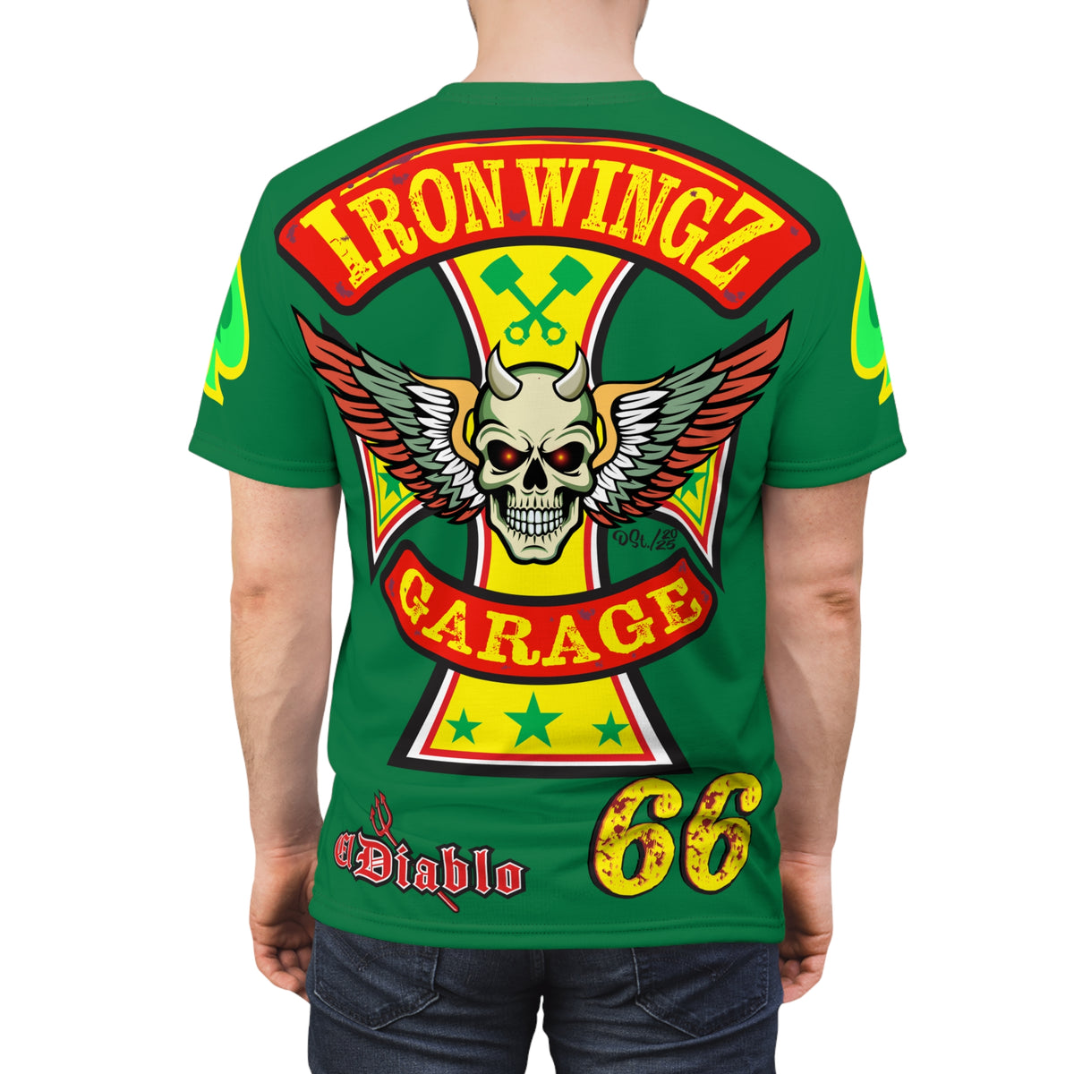 Iron Wingz Custom Motorcycle Unisex Super Tee - Bold Graphic Tee for Bikers (Limited Edition)