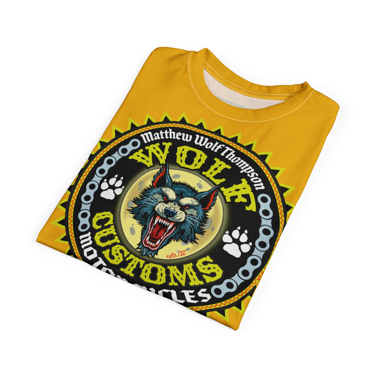 MWT Wolf Customs with XL HiViZ Graphics Super Tee —  The Best Biker Riding Tee EVER !!!