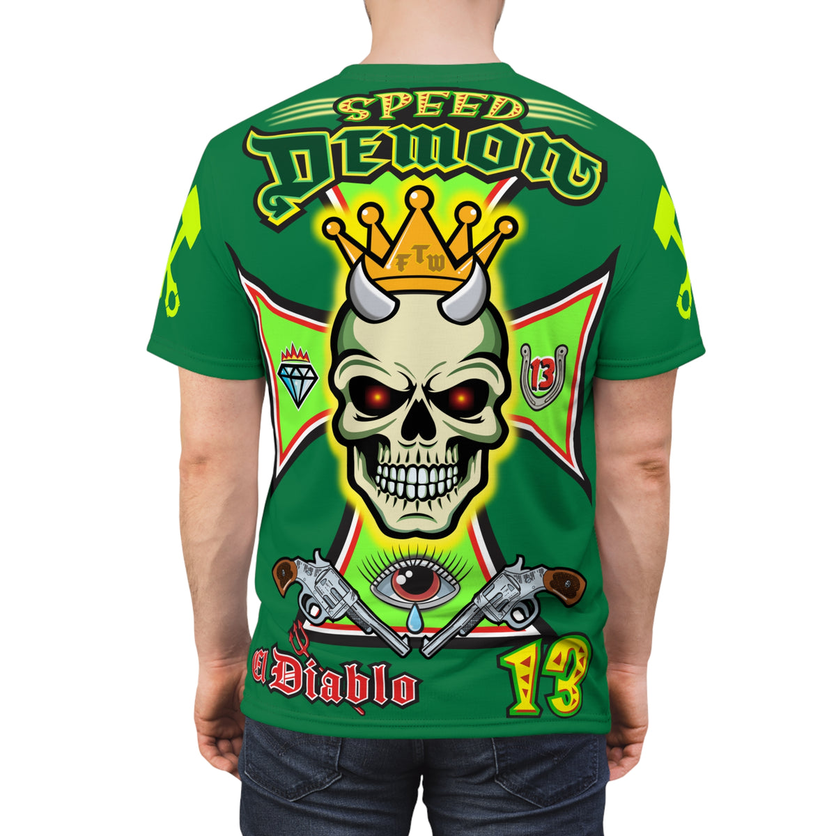 Speed Demon Hellfire HiViz Super Tee - THE Perfect Motorcycle Riding Tee - High Comfort & Perfect Fit Super Tee