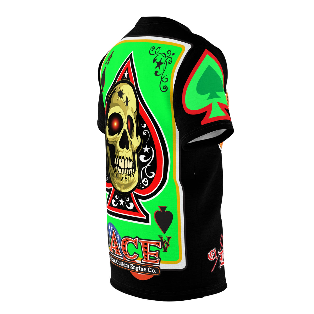 American Custom Engines ACE - Special Lumina Green  Ace of Spades Death Card High visibility Graphics