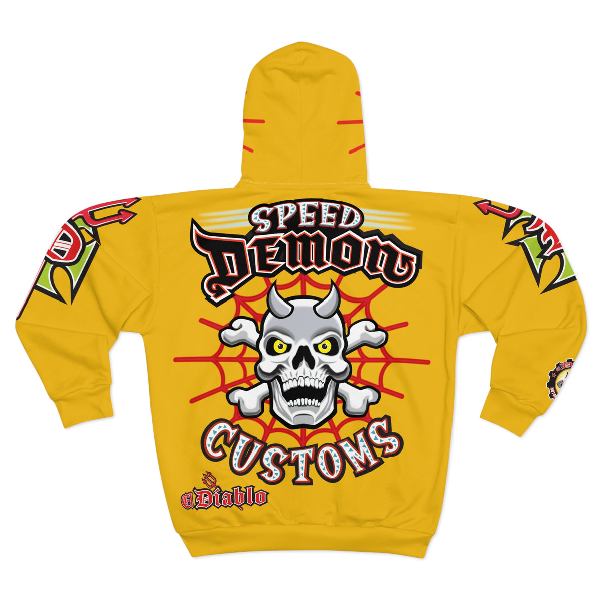 HoodZ Speed Demon HiViz Unisex Zip Hoodie - Super Comfortable Fit for Riding or Casual Times