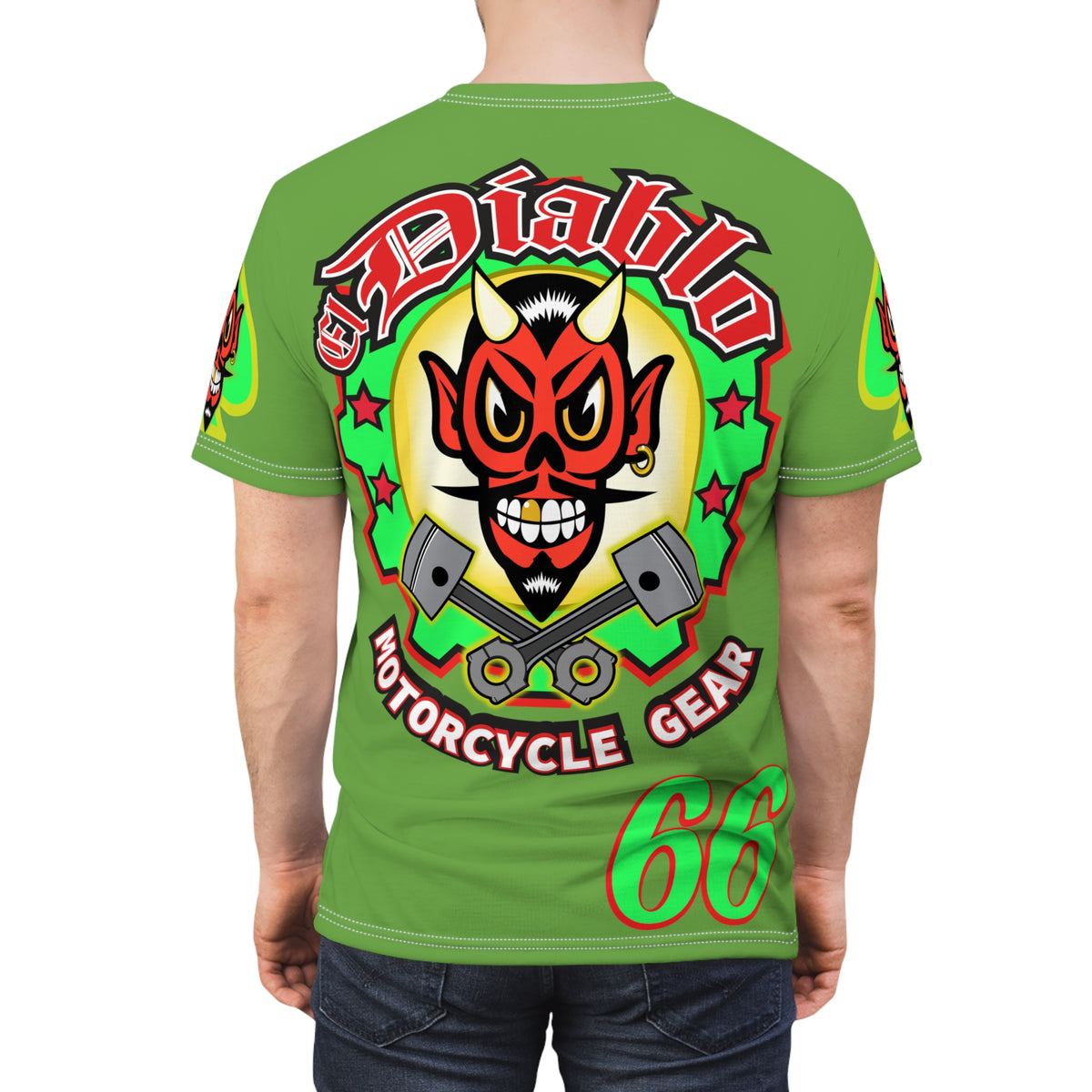 El Diablo Motorcycle Threads - HiViz Color - Edgy Super Tee for Biker Enthusiasts
