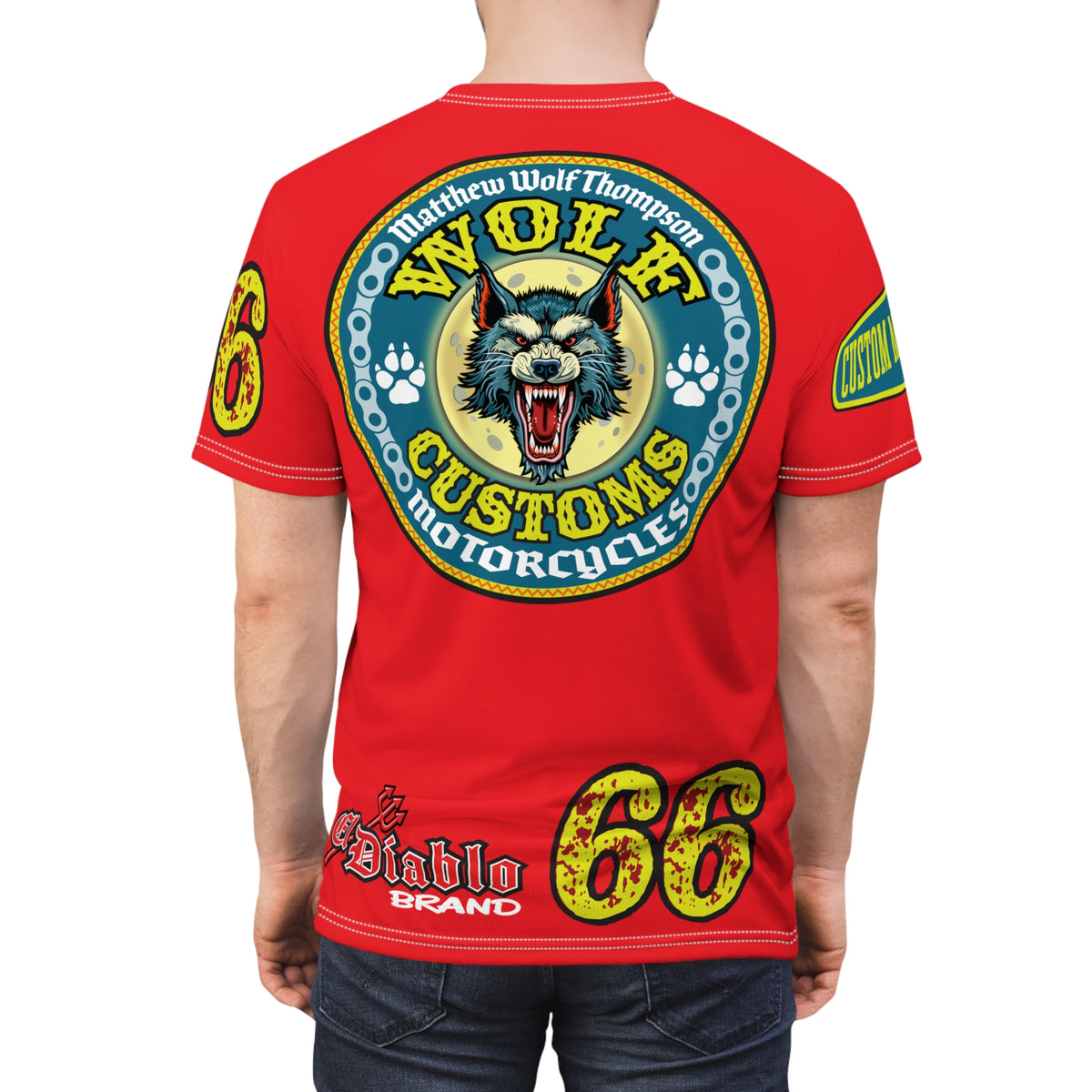 MWT Wolf Customs '66 Graphic Super  Tee — Retro Motorcycle Club Shirt The Best Biker Riding Tee EVER !!!