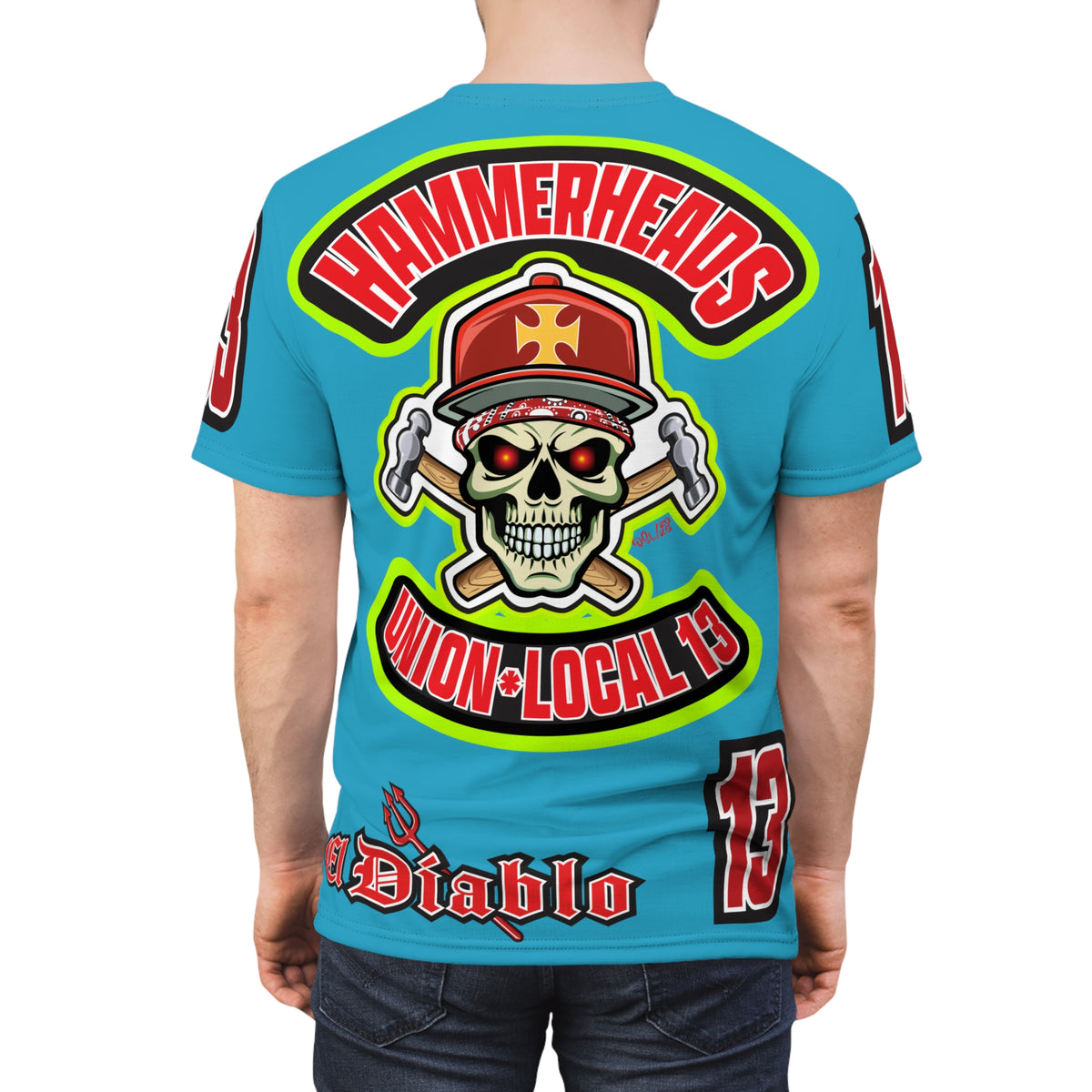 Hammerheads Union Local 13 HiViz Super Tee - Rough Tough Bad Attitude Motorcycle Riding Tee