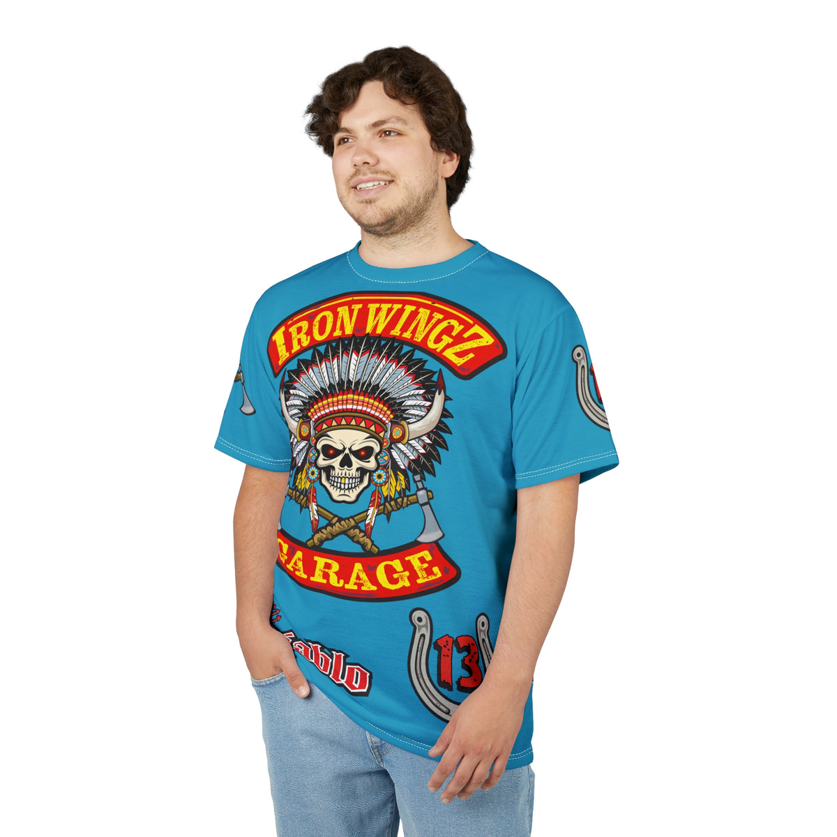 Iron Wingz Garage Warrior HiViZ Motorcycle Rider Super Tee