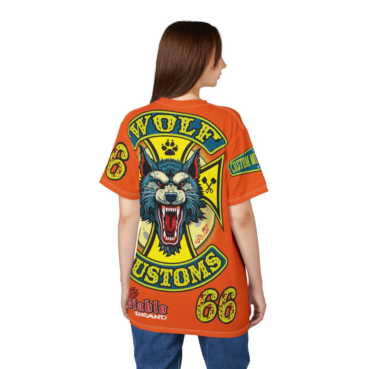 MWT Wolf Customs '66 Graphic HiViZ Super Tee — Retro Motorcycle Club Shirt, The Best Biker Riding Tee EVER !!!