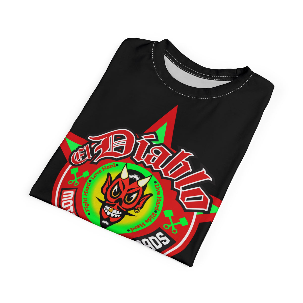 El Diablo Motorcycle Threads Unisex Cut & Sew Tee - Edgy Graphic Tee for Biker Enthusiasts