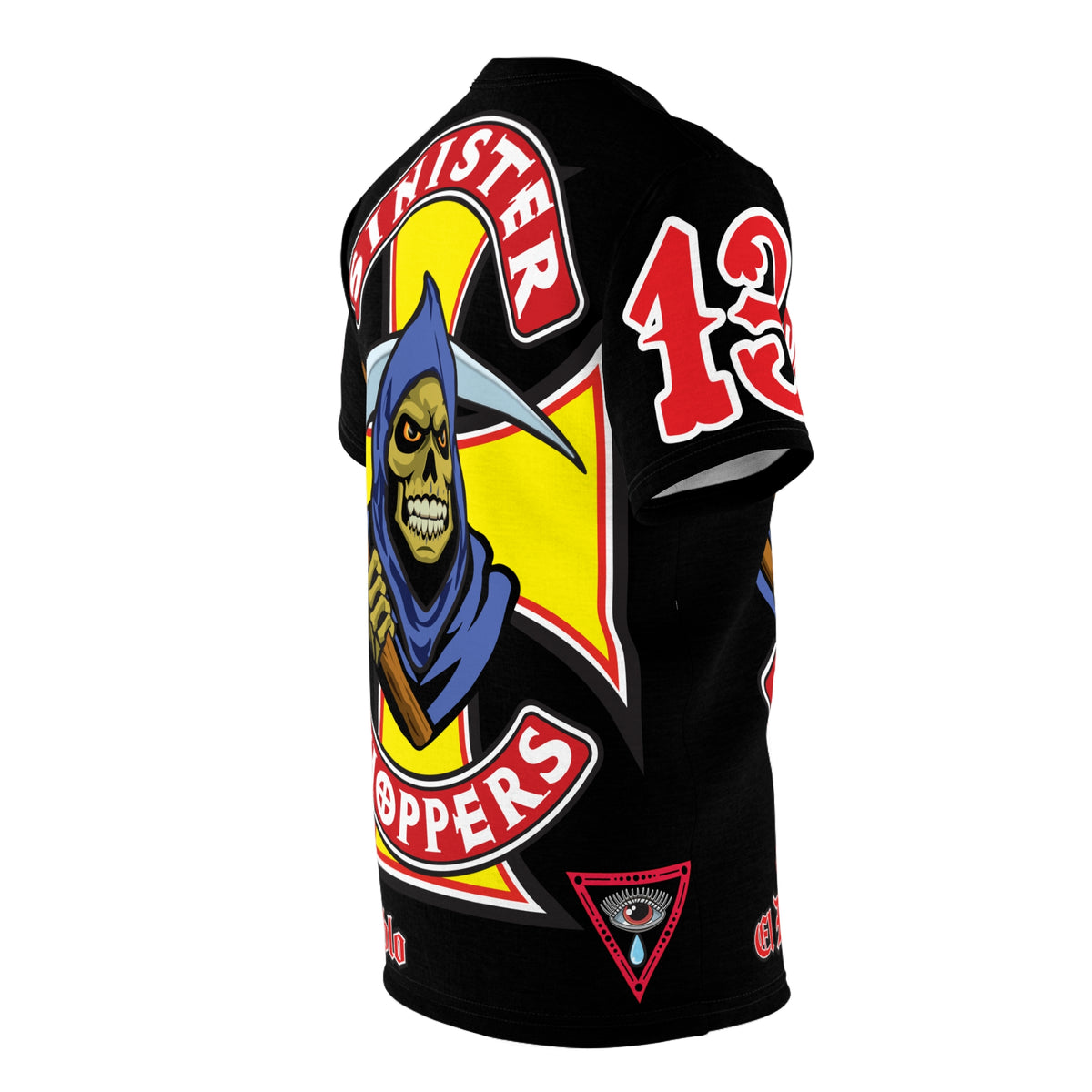 Sinister Choppers Reaper HiViz Super Tee - Unisex Skull Design for Bikers