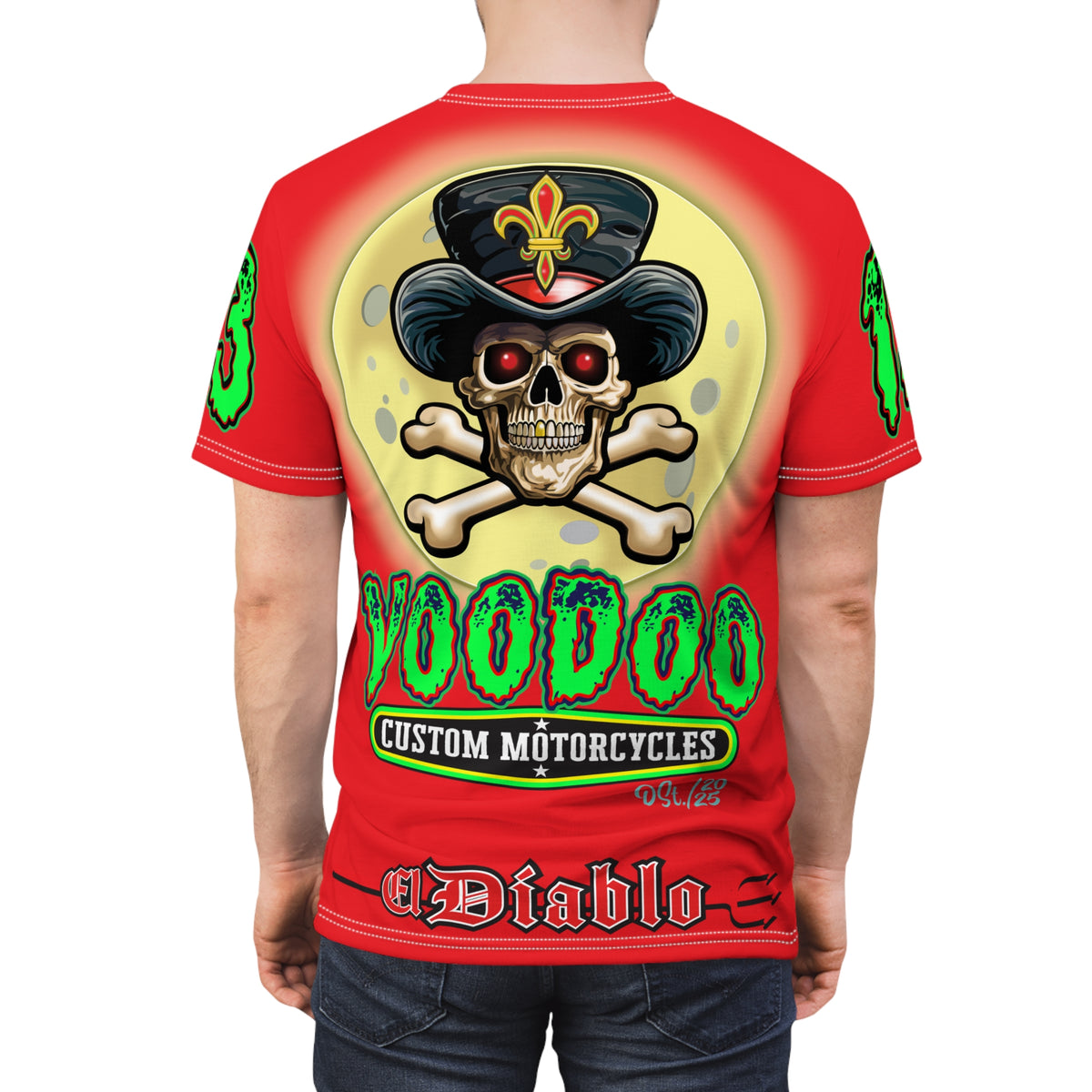Voodoo Lucky 13 Motorcycle Ultimate HiViz Super Tee, XL Graphics , Custom Riding Apparel
