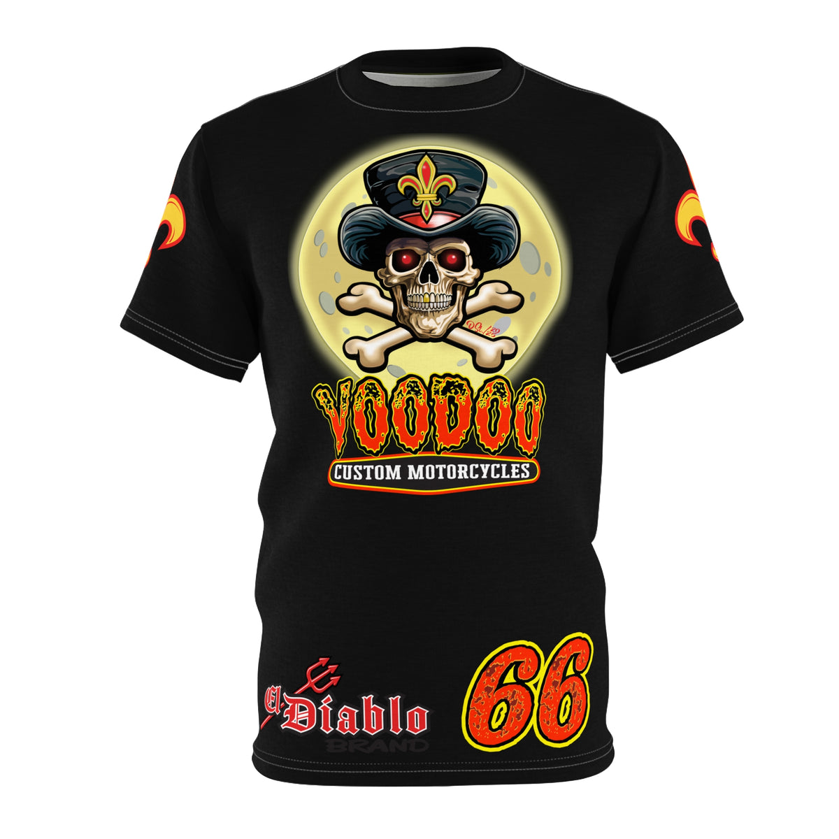 SRT  Voodoo Custom Motorcycles  Super Riding Tee - Edgy Skull Design for Bikers
