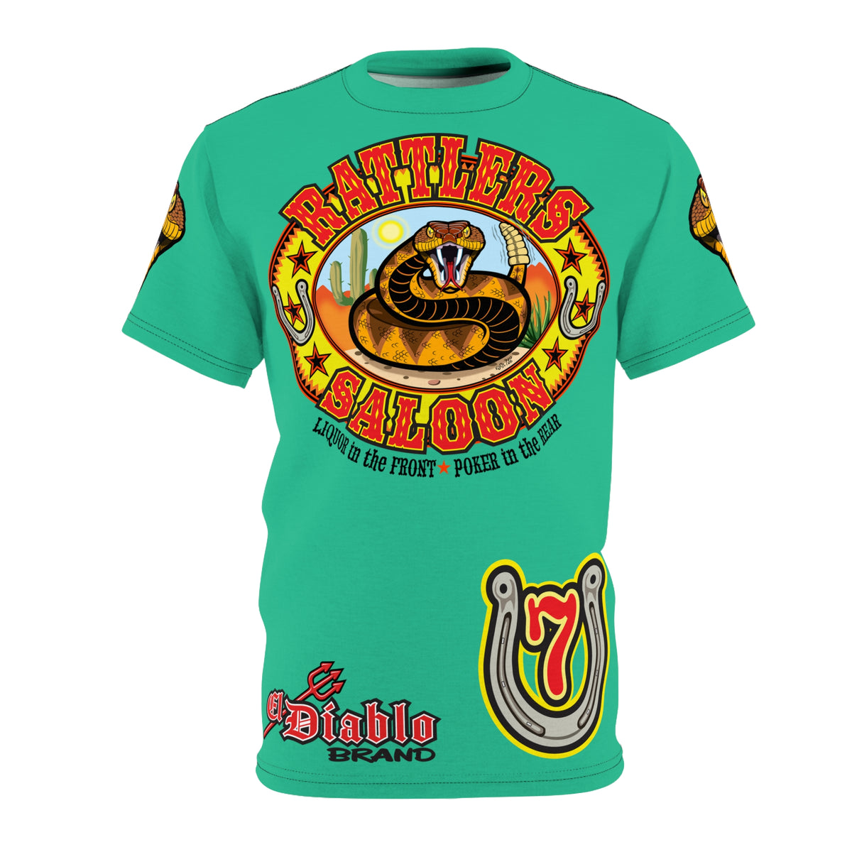Rattlers Saloon  BADAZZ SUPER TEE — Vintage Biker 66 Graphic Shirt