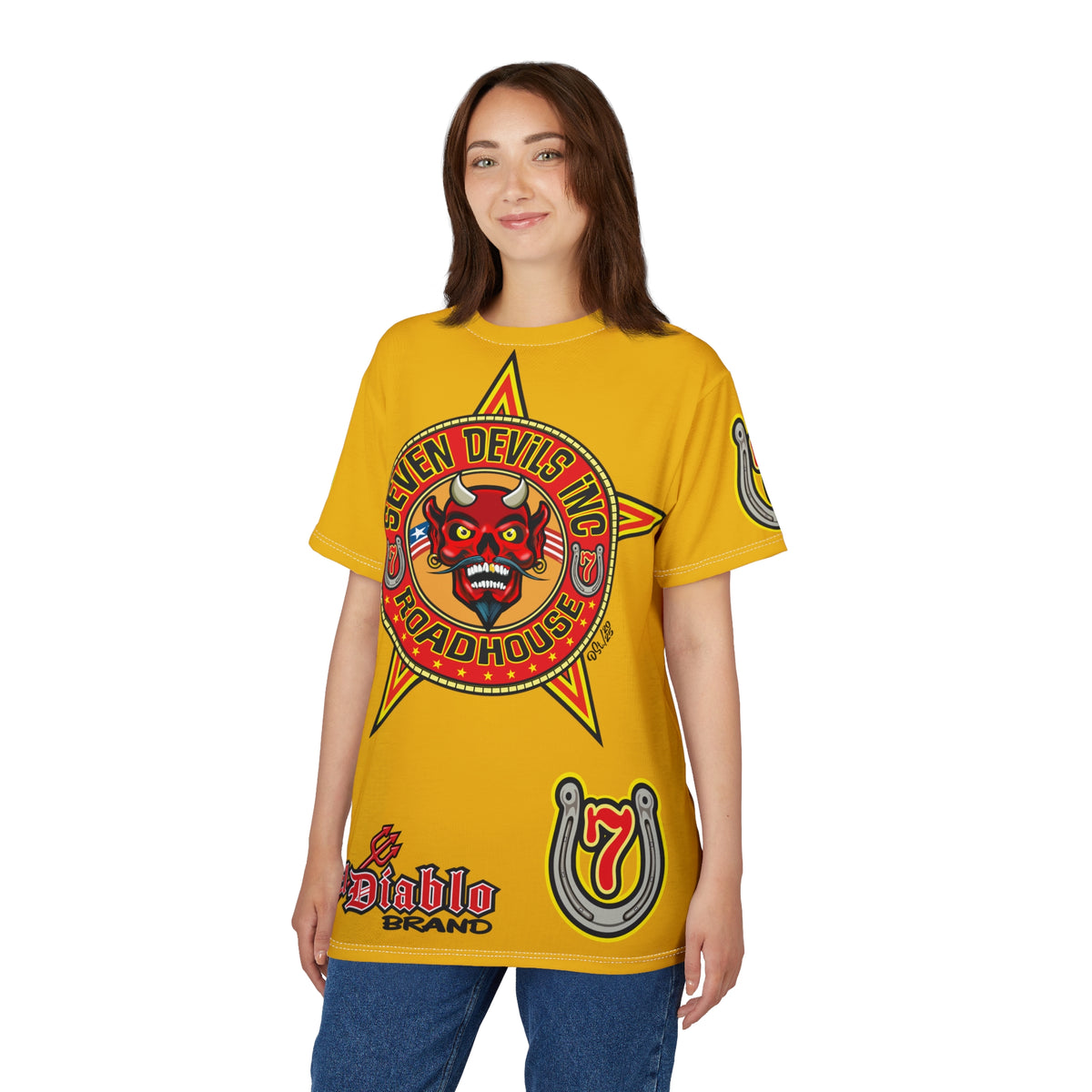 Seven Devils Inc. Roadhouse HiViz Graphic Tee - Motorcycle Custom Riding Super Tee