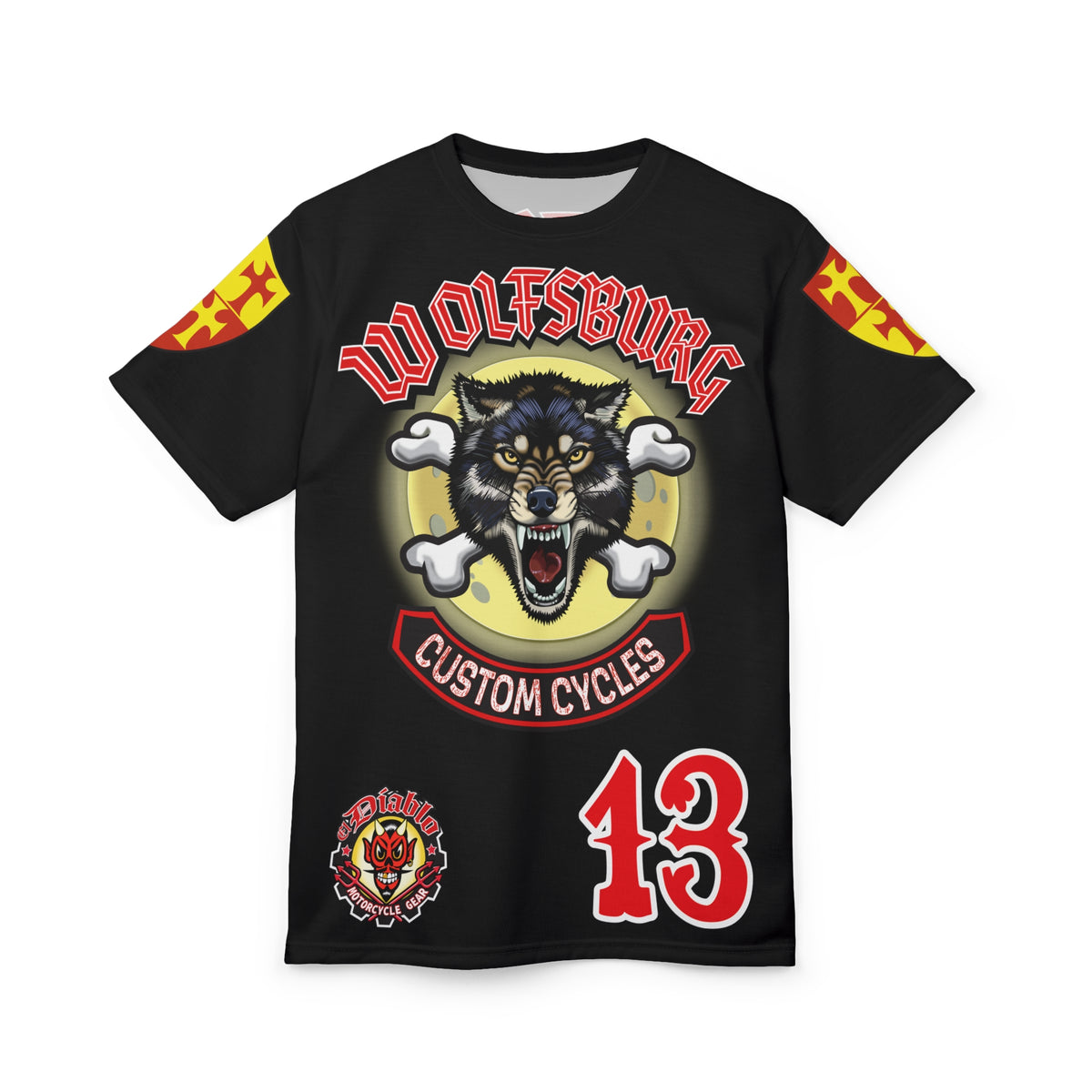 Wolfsburg Custom Cycles HiViz Graphic Super Tee for Bikers