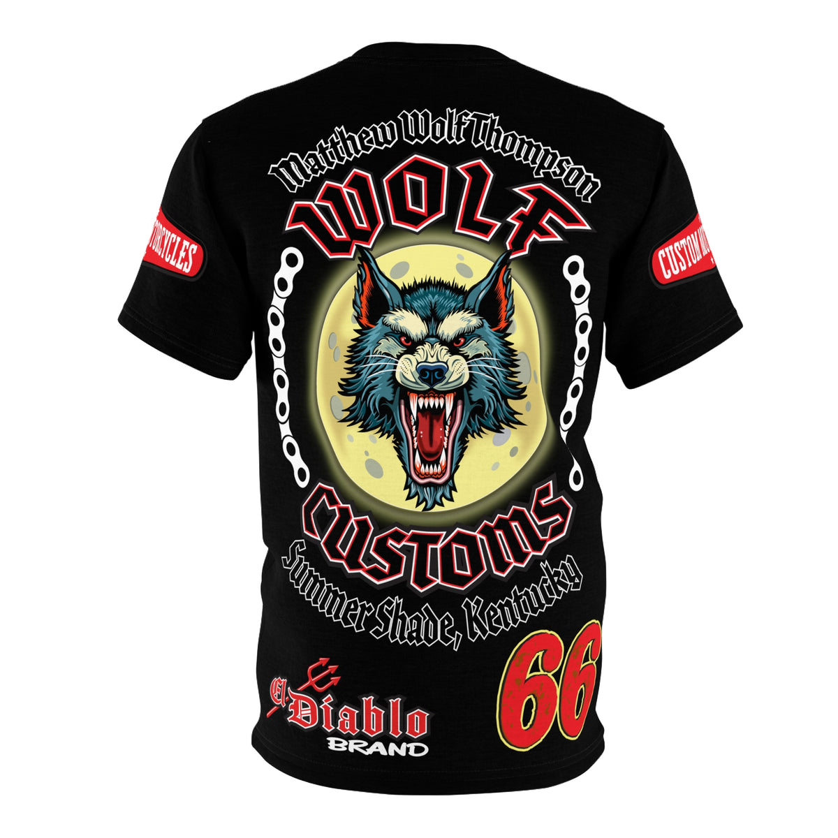 MWT Wolf Custom Motorcycles Super Tee — Viciously Cool High Performance Motorcycle Riding Shirt